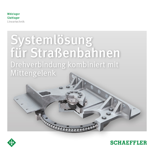 Systemlösung für Straßenbahnen Drehverbindung kombiniert mit Mittengelenk