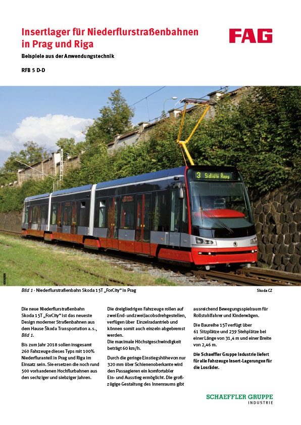 Insertlager für Niederflurstraßenbahnen in Prag und Riga