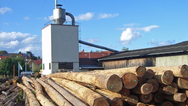 Außenansicht des Laubholzsägewerk